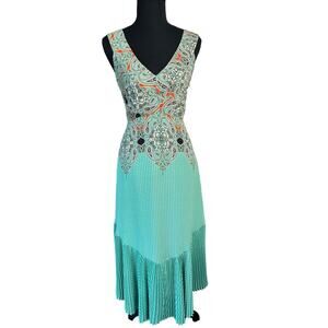 Anthropologie | Maeve Canyon Creek Mint Green Paisley Print Midi Dress, Size 2